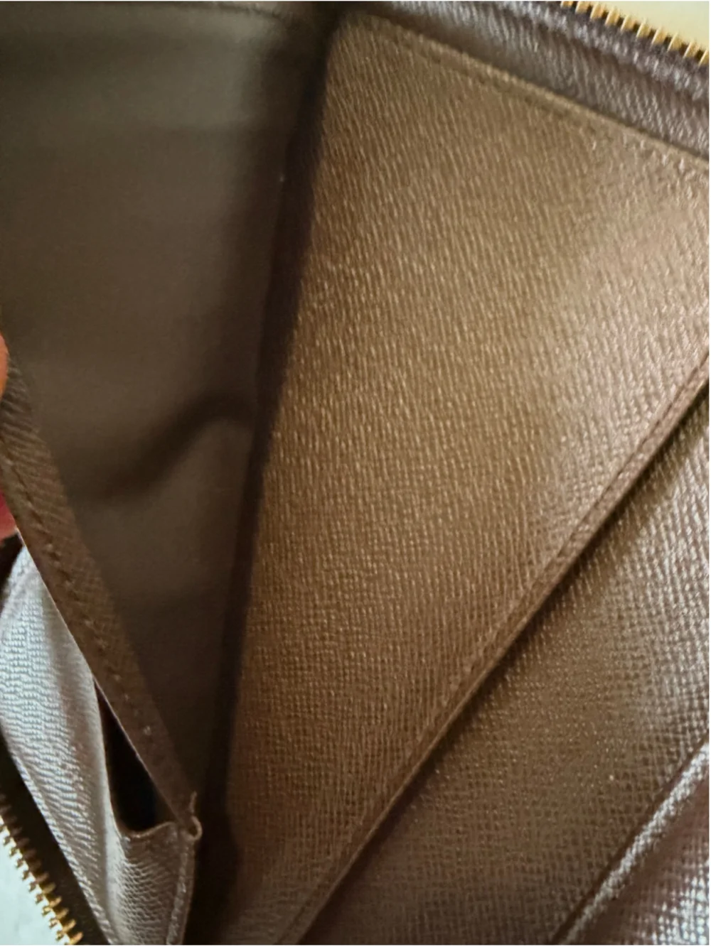 Women's Louis Vuitton Damier Ebene Wallet Brown Gold